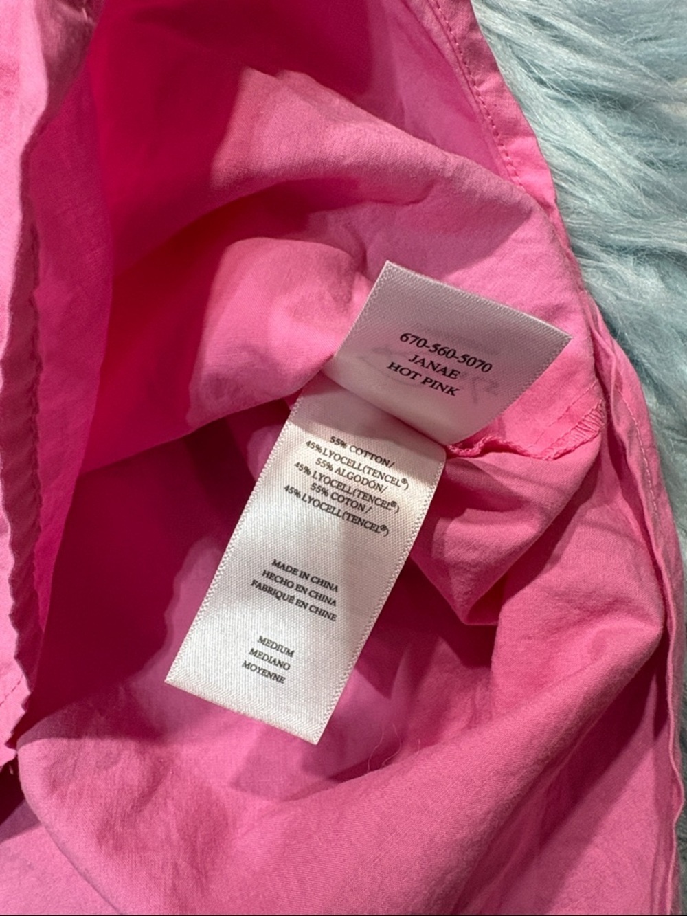 rails janae hot pink button front poplin blouse - Picture 8 of 9